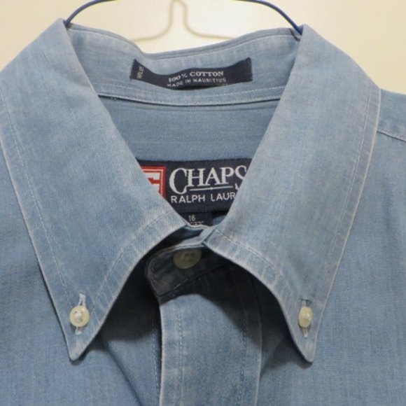 CHAPS - Ralph Lauren - Vintage 90's - Denim Blue Look - 16x32/33 - Picture 4 of 9